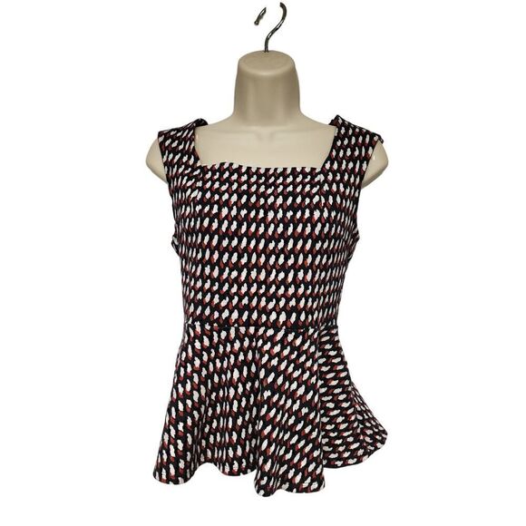 Eri + All Anthropology Square Neck Multicolor Blue/Red Sleeveless Blouse Size SM - Picture 1 of 6